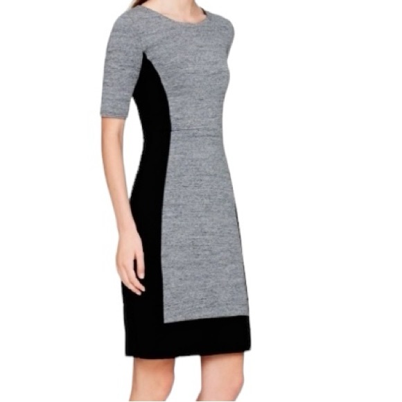 J CREW Colorblock Panel Ponte Knit Stretch Elbow Sleeve Dress size 6 - Picture 4 of 14